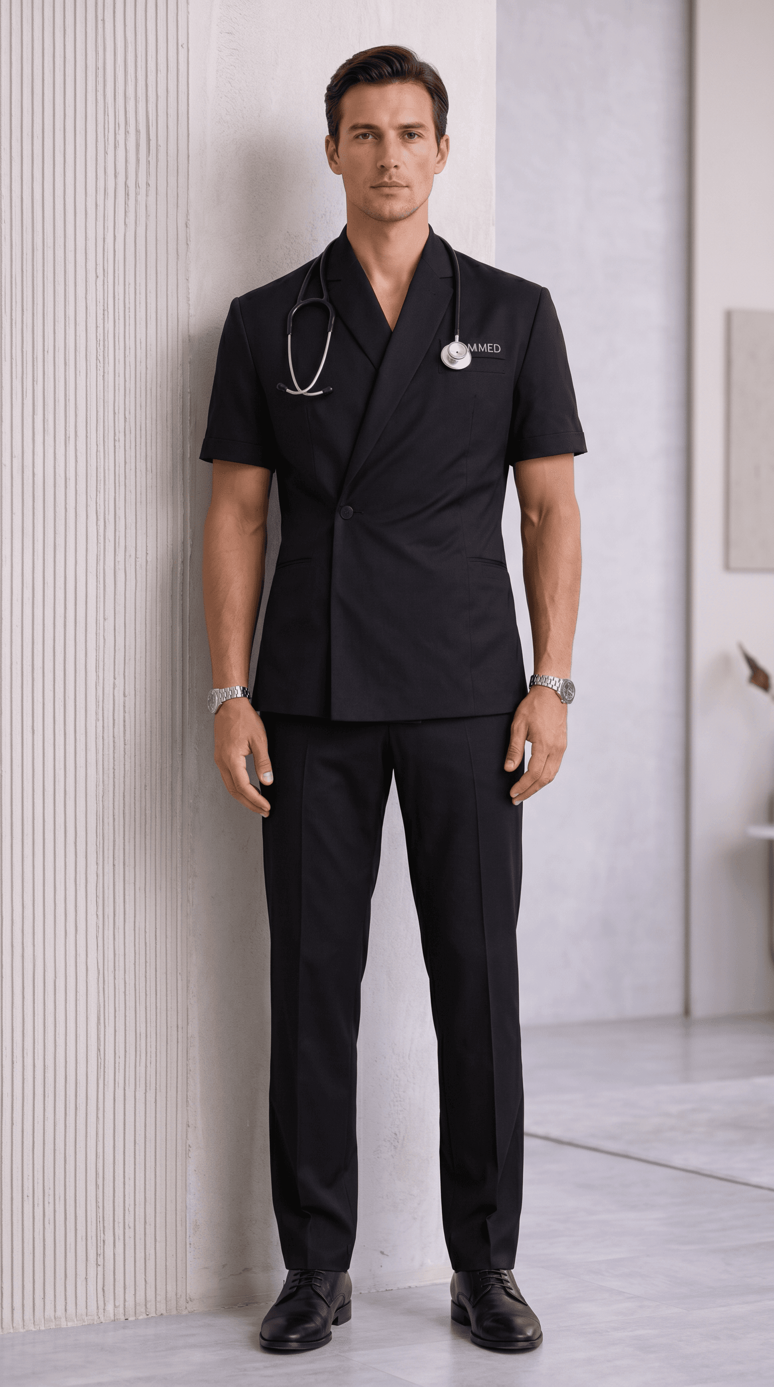 Doctor Coat Suit — Black