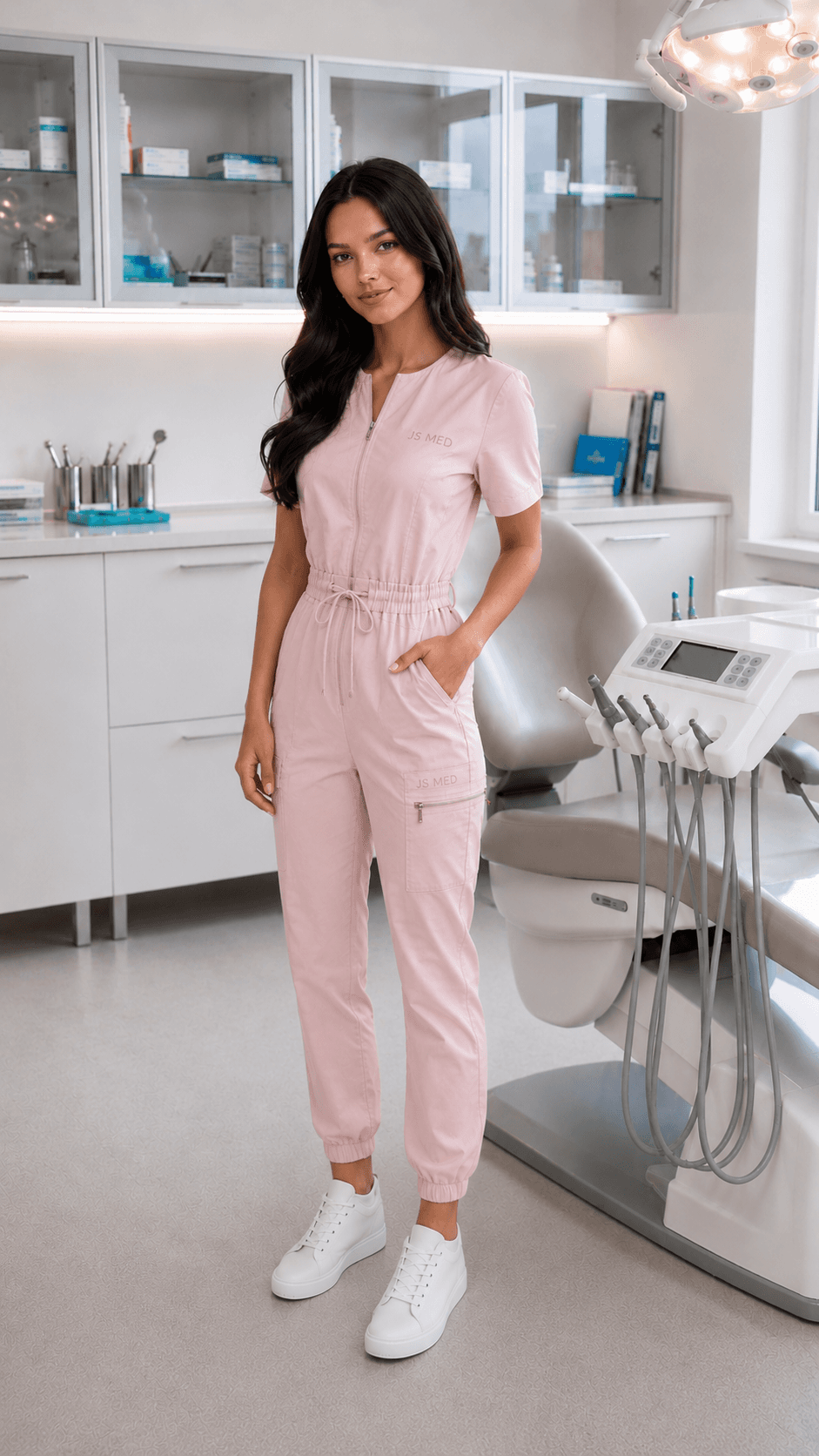 Zip Jogger Jumpsuit — Blush